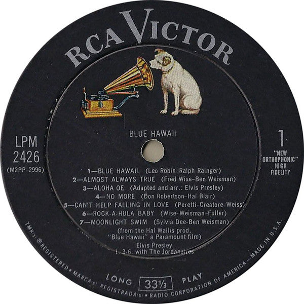 Elvis Presley - Blue Hawaii - VG LP Record 1961 RCA USA Mono Original Rockaway Vinyl - Soundtrack / Rock & Roll - Shuga Records