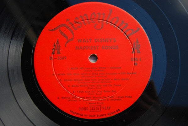 Various - Walt Disney's Happiest Songs - VG+ LP Record 1967 Disneyland USA Original Vinyl - Soundtrack / Children's - Shuga Records