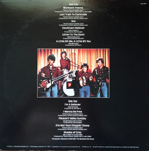 The Monkees - The Monkees Greatest Hits - LP Record 1972 Arista USA Vinyl - Pop Rock / Rock & Roll - Shuga Records