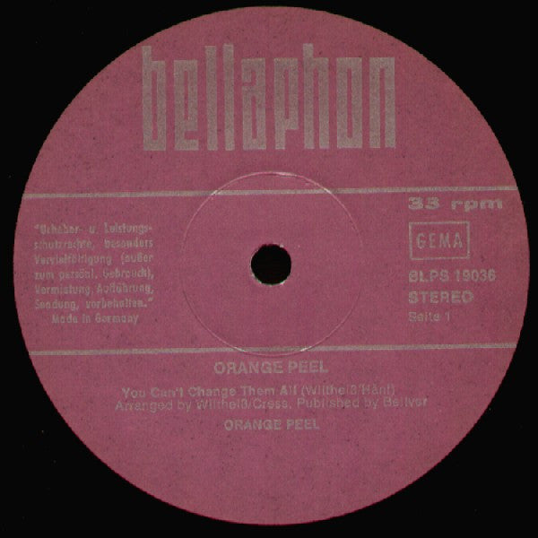 Orange Peel - Orange Peel - Near Mint- LP Record 1970 Bellaphon Germany Original Press Vinyl - Prog Rock / Psychedelic Rock - Shuga Records