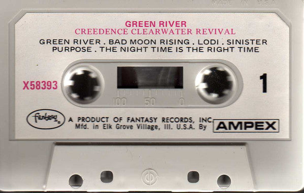 Creedence Clearwater Revival – Green River - VG+ Cassette 1969 Fantasy USA Tape Clamshell Case - Classic Rock - Shuga Records