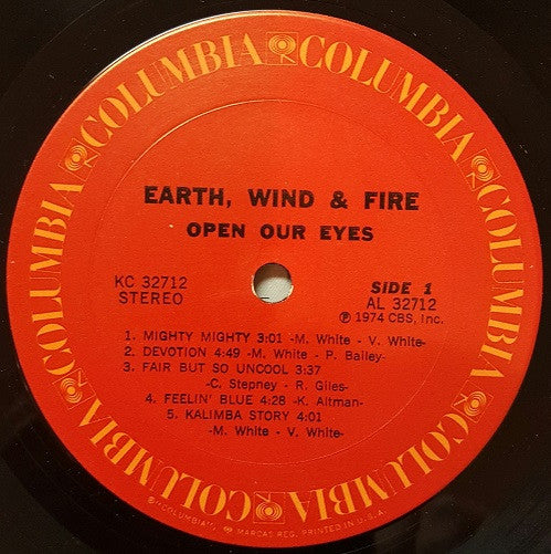 Earth, Wind & Fire - Open Our Eyes - VG LP Record 1974 Columbia US Original Vinyl - Funk / Soul / Disco - Shuga Records