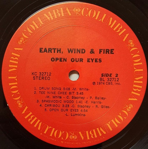 Earth, Wind & Fire - Open Our Eyes - VG+ LP Record 1974 Columbia Vinyl - Soul / Funk