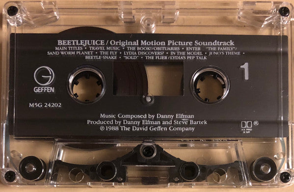 Danny Elfman ‎– Beetlejuice (Original Motion Picture) - VG+ Cassette 1988 Geffen USA Tape - Soundtrack - Shuga Records