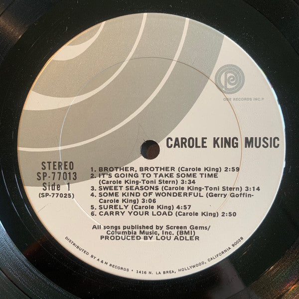 Carole King - Music - Mint- Stereo 1971 Ode USA Original Press Promo Gold Stamp Vinyl, Insert Sheet & Inner Sleeve - Pop Rock / Soft Rock / Folk Rock - Shuga Records
