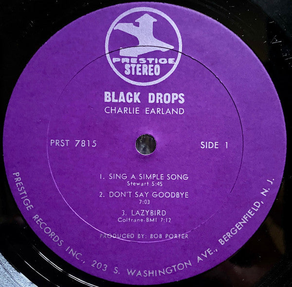 Charles Earland - Black Drops - VG LP Record 1970 Prestige Stereo USA Vinyl - Jazz / Soul-Jazz / Jazz-Funk - Shuga Records