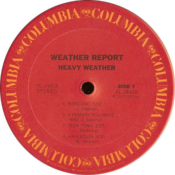 Weather Report ‎– Heavy Weather - Mint- LP Record 1977 Columbia USA Vinyl - Jazz / Fusion / Funk - Shuga Records
