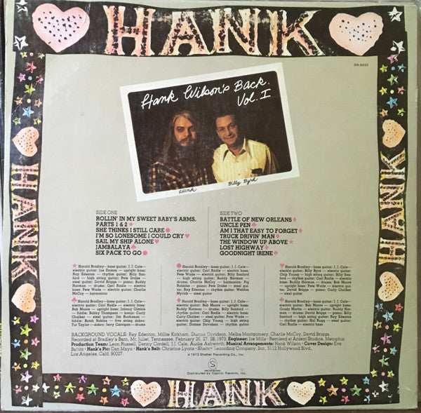 Leon Russell ‎– Hank Wilson's Back Vol. I - VG+ LP Record 1973 Shelter USA - Country Blues - Shuga Records