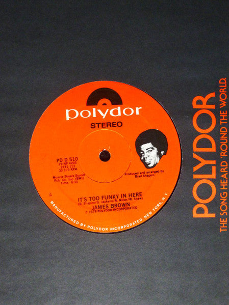 James Brown - It's Too Funky In Here / Are We Really Dancing - VG+ 12" Single Record 1979 Polydor USA Original Vinyl - Funk - Shuga Records