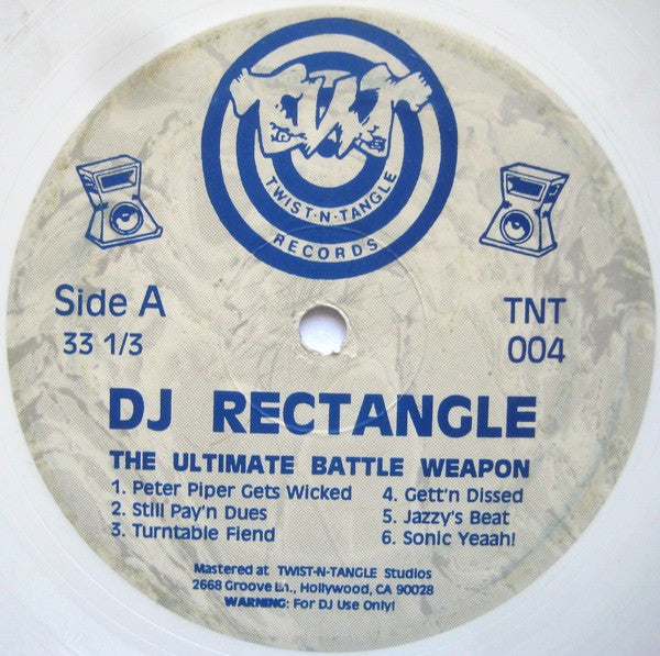 DJ Rectangle - The Ultimate Battle Weapon #1 - VG+ LP Record 1993 Twist-N-Tangle USA White Vinyl Original - Hip Hop / DJ Battle Tool / Breaks - Shuga Records