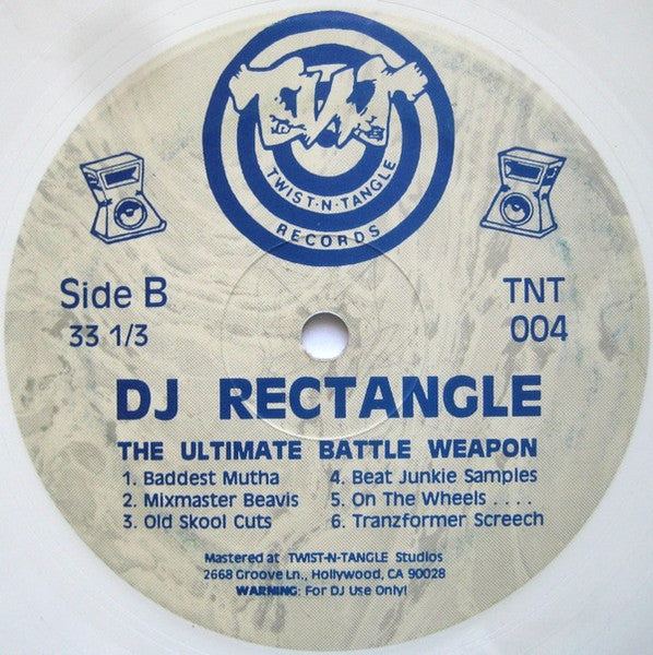 DJ Rectangle - The Ultimate Battle Weapon #1 - VG+ LP Record 1993 Twist-N-Tangle USA White Vinyl Original - Hip Hop / DJ Battle Tool / Breaks - Shuga Records