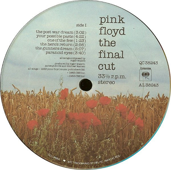 Pink Floyd - The Final Cut - Mint- LP Record 1983 Columbia USA Original Vinyl - Psychedelic Rock / Prog Rock - Shuga Records