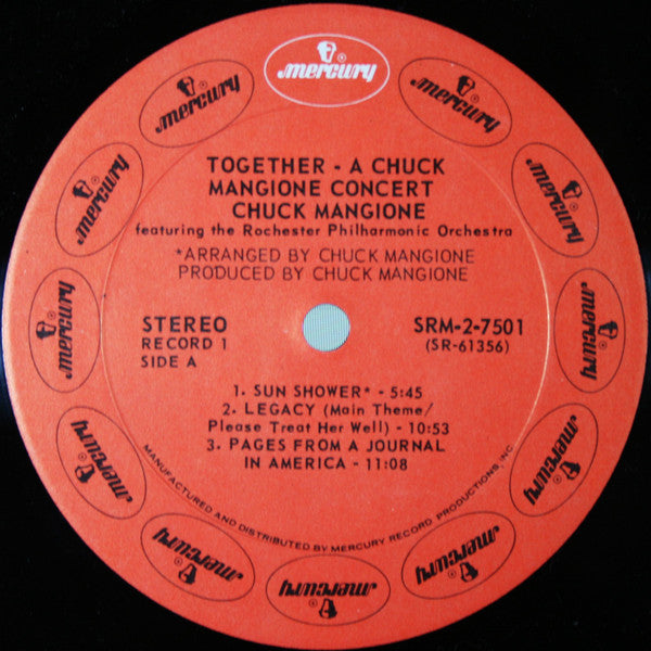 Chuck Mangione With The Rochester Philharmonic Orchestra – Together: A New Chuck Mangione Concert - VG+ 2 LP Record 1971 Mercury Vinyl - Jazz