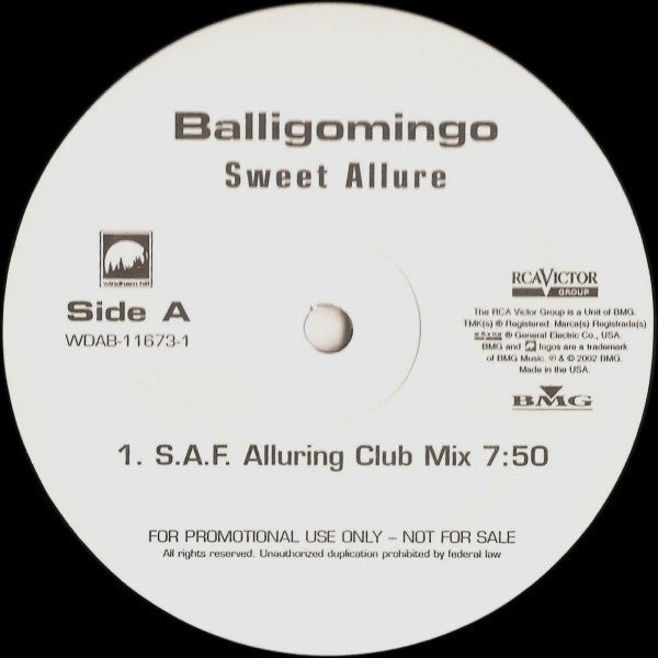 Balligomingo - Sweet Allure - Mint- 12" Single Record 2002 BMG USA Vinyl - Progressive House / Tribal House