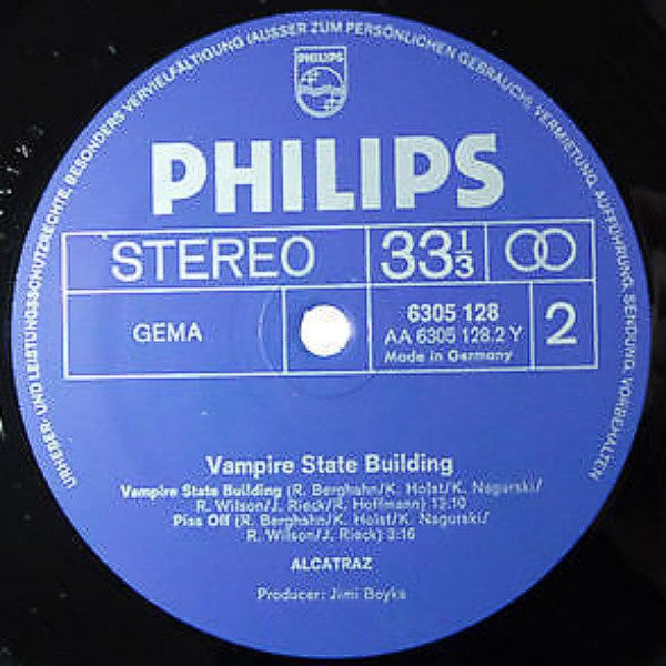 Alcatraz – Vampire State Building - VG+ LP Record 1972 Philips Germany Vinyl - Prog Rock / Krautrock / Psychedelic Rock