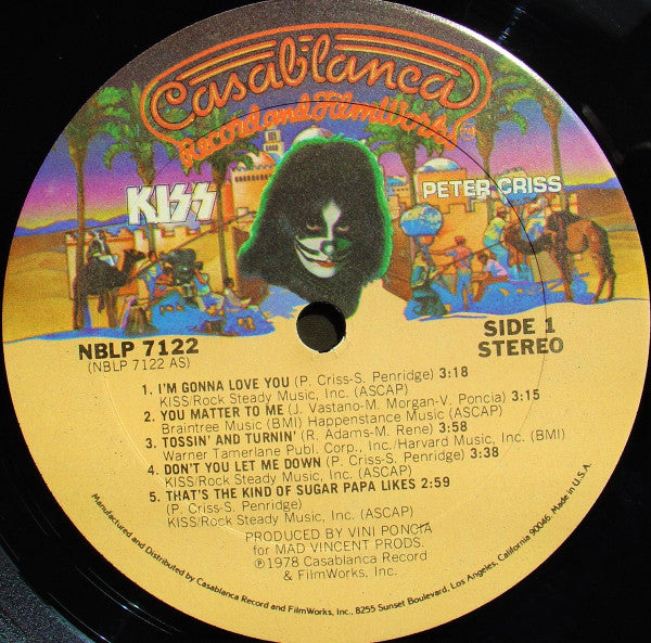 Kiss, Peter Criss - Peter Criss - VG+ LP Record 1978 Casablanca USA Vinyl, Inner, Insert - Pop Rock / Hard Rock - Shuga Records