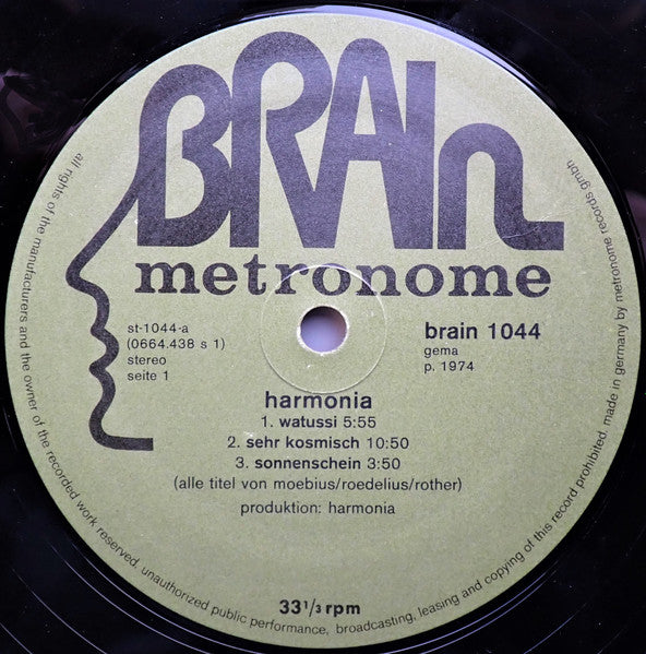 Harmonia - Musik Von Harmonia - VG+ LP Record 1974 Brain Germany Original Press Vinyl - Krautrock / Psychedelic Rock - Shuga Records