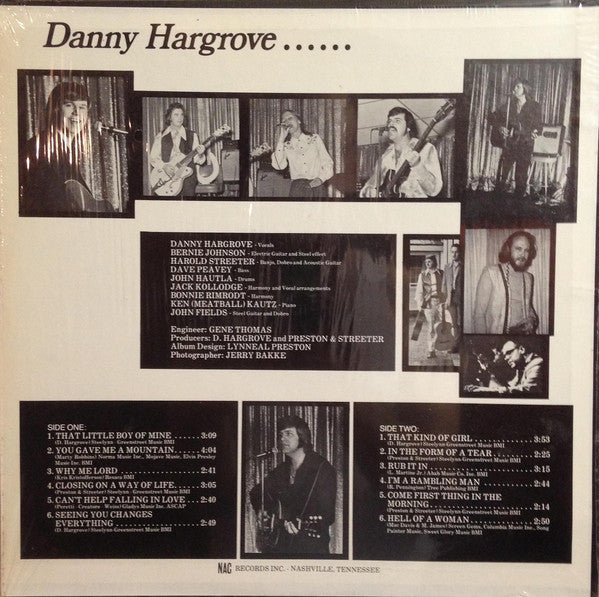 Signed Autographed - Danny Hargrove - Danny..... - VG+ LP Record 1975 Nac USA Private Press Vinyl - Rock / Country Rock - Shuga Records
