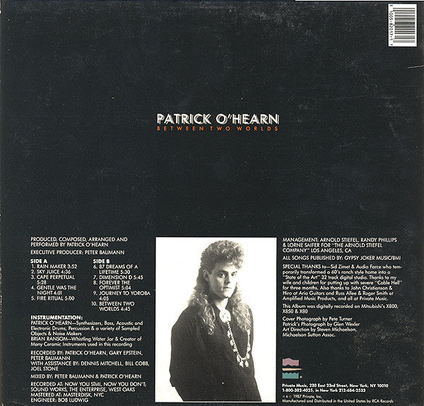 Patrick O'Hearn ‎– Between Two Worlds - VG+ LP Record 1987 Private Music USA Vinyl - Electronic / Ambient / Downtempo - Shuga Records