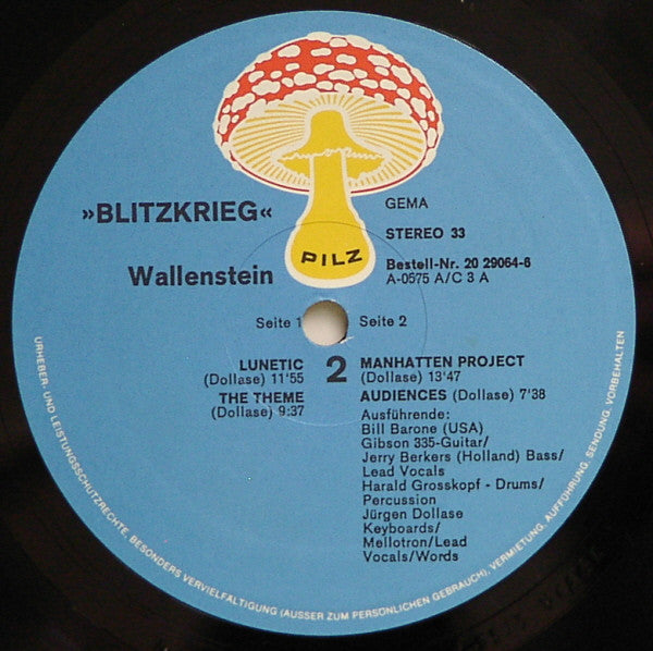 Wallenstein - Blitzkrieg - VG+ LP Record 1972 Pilz Germany Vinyl - Krautrock / Prog Rock - Shuga Records