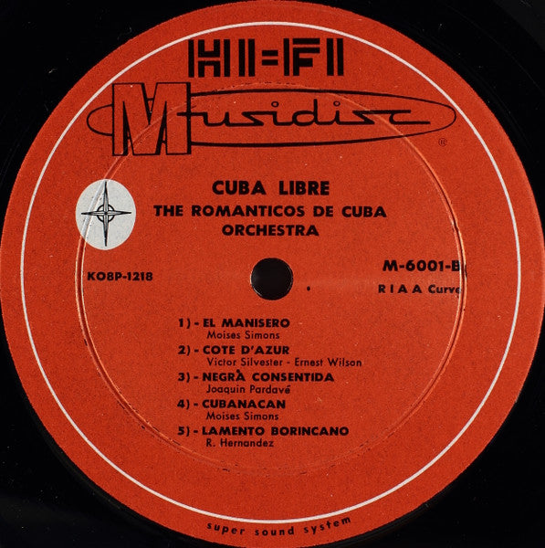 The Romanticos De Cuba Orchestra - Cuba Libre - VG+ LP Record 1959 Musidisc USA Vinyl - Latin / Space-Age / Jazz - Shuga Records