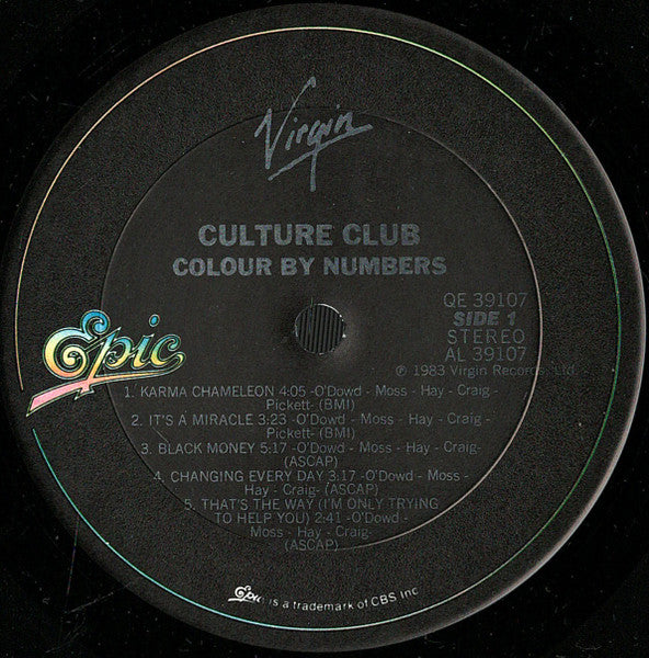 Culture Club - Colour By Numbers - Mint- LP Record 1983 Virgin Epic USA Original Vinyl - Pop Rock / Synth-pop - Shuga Records