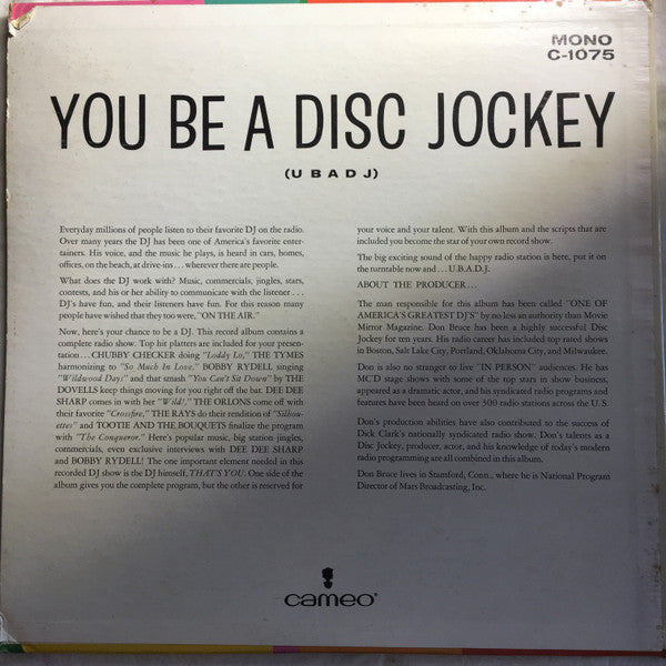Various – You Be A Disc Jockey - VG LP Record 1964 Cameo USA Vinyl - Spoken Word / Monolog