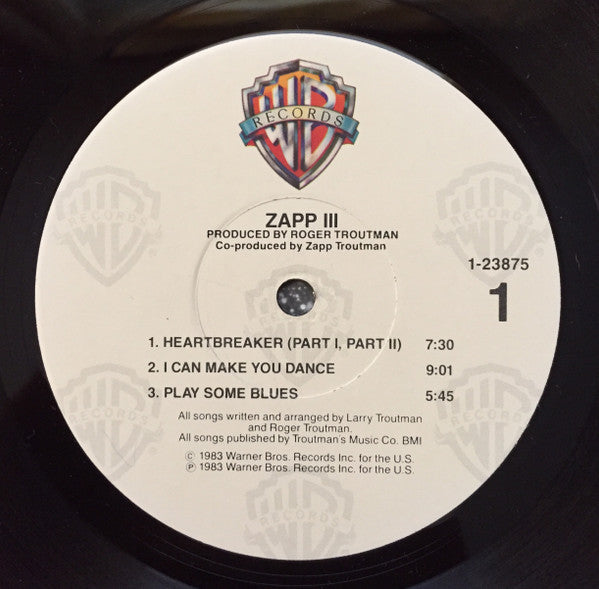 Zapp - Zapp III - VG+ LP Record 1983 Warner USA Original Vinyl - P.Funk / Disco / Soul / Roger Troutman - Shuga Records