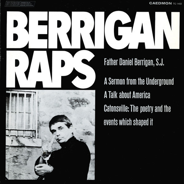Father Daniel Berrigan, S.J. - Berrigan Raps - Mint- LP Record 1971 Caedmon USA Original Vinyl - Poetry / Sermon - Shuga Records