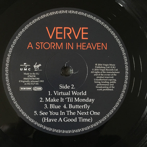 Verve ‎– A Storm In Heaven (1993) - Mint- LP Record 2016 Virgin EMI 180 gram Vinyl - Alternative Rock / Psychedelic Rock - Shuga Records