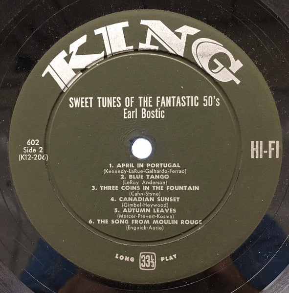 Earl Bostic - Sweet Tunes Of The Fantastic 50's - VG+ LP Record 1959 King USA Mono Original Vinyl - Jazz / Soul-Jazz - Shuga Records