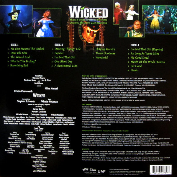 Stephen Schwartz - Wicked (Original Broadway Cast Recording 2003) - Mint- 2 LP Record 2016 Verve Decca Green Vinyl & Insert - Musical / Score - Shuga Records