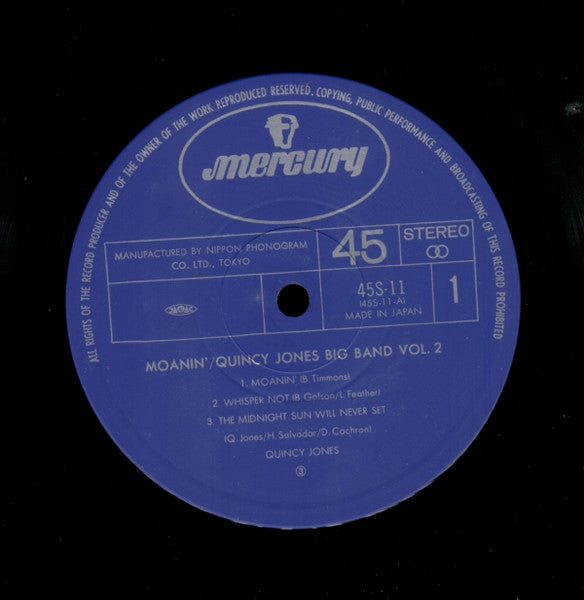 Quincy Jones Big Band - Moanin' Vol. 2 - Mint- LP Record 1977 Mercury Japan Vinyl & OBI - Jazz - Shuga Records