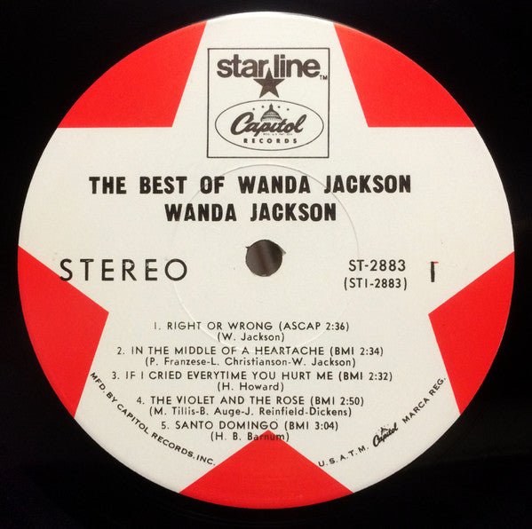 Wanda Jackson - The Best Of Wanda Jackson - VG+ LP Record 1968 Capitol USA Vinyl - Country / Rockabilly / Country Rock - Shuga Records
