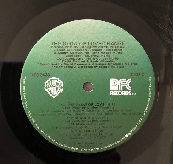 Change - The Glow Of Love - VG+ LP Record 1980 Warner RFC USA Vinyl - Disco / Funk - Shuga Records