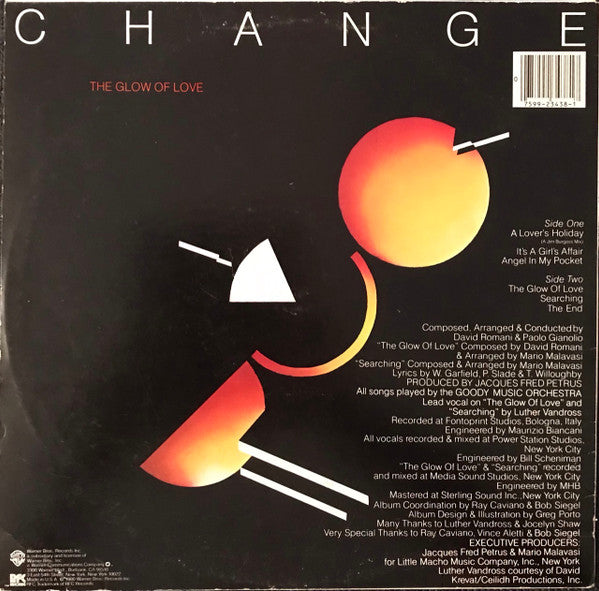 Change - The Glow Of Love - VG+ LP Record 1980 Warner RFC USA Vinyl - Disco / Funk - Shuga Records