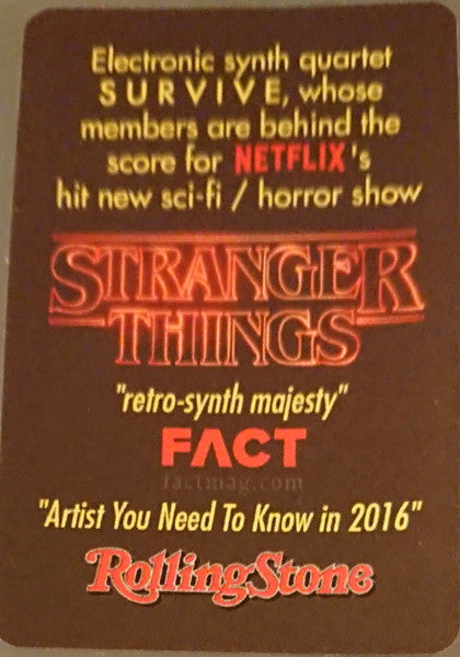 S U R V I V E - RR7349 - New LP Record 2016 USA Relapse Vinyl, Insert & Download - Synthwave / Minimal / Experimental STRANGER THINGS SCORE - Shuga Records