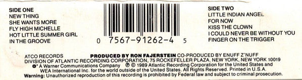 Enuff Z'nuff - Enuff Z'nuff - Mint- Cassette 1989 ATCO USA Promo Original Tape - Heavy Metal / Hard Rock - Shuga Records
