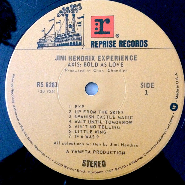 The Jimi Hendrix Experience - Axis: Bold As Love (1968) - Mint- LP Record 1979 Reprise USA Vinyl - Psychedelic Rock / Blues Rock - Shuga Records