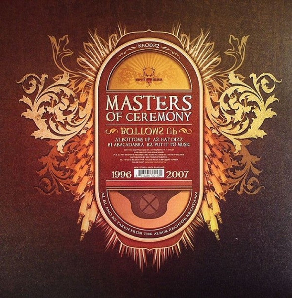 Masters Of Ceremony - Bottoms Up - VG+ 12" Single Record 2007 Neophyte Netherlands RARE Vinyl - Techno / Gabber / Hardcore - Shuga Records