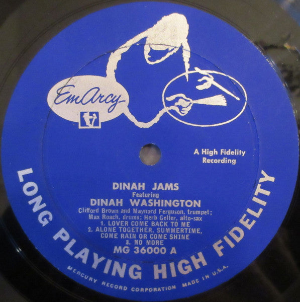 Dinah Washington - Dinah Jams - VG LP Record 1955 Emarcy USA Original Mono Deep Groove Vinyl - Jazz / Bop - Shuga Records