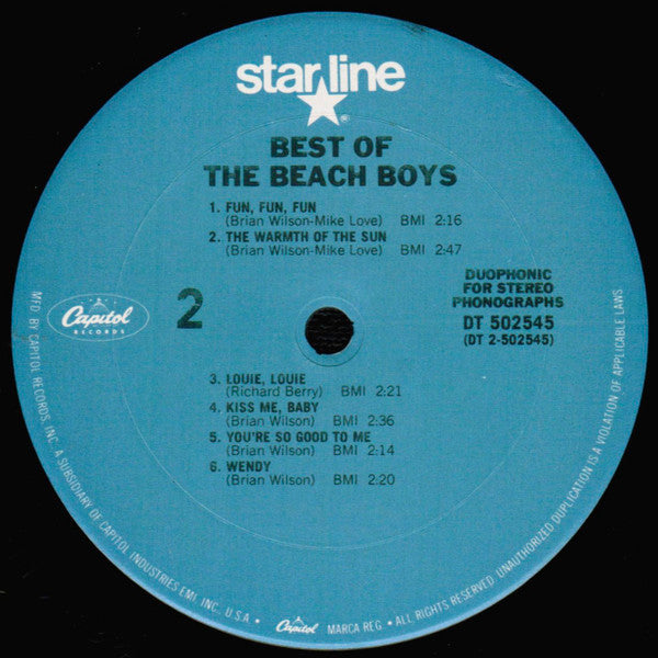 Beach Boys - Best Of The Beach Boys (1966) - Mint- LP Record 1981 Capitol USA Vinyl - Pop Rock / Surf - Shuga Records