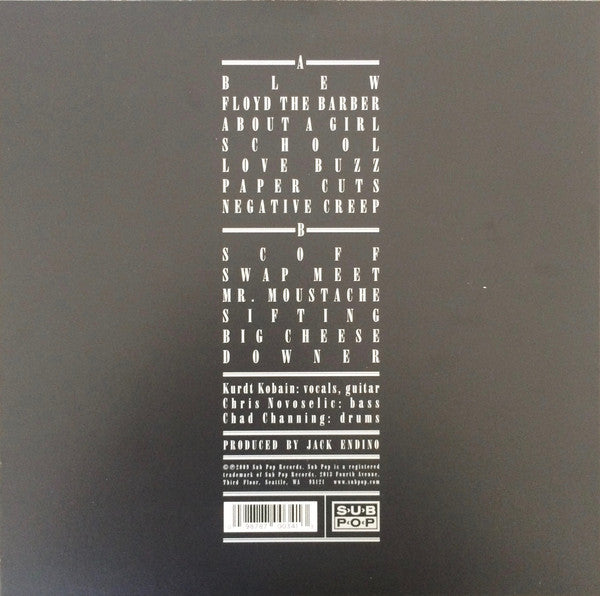 Nirvana - Bleach (1989) - Mint- LP Record 2015 Sub Pop USA Vinyl - Alternative Rock / Grunge - Shuga Records