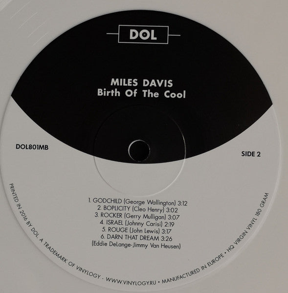 Miles Davis - Birth Of The Cool (1957) - Mint- LP Record 2016 DOL 180 gram White Vinyl - Jazz / Modal / Hard Bop - Shuga Records