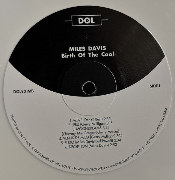 Miles Davis - Birth Of The Cool (1957) - Mint- LP Record 2016 DOL 180 gram White Vinyl - Jazz / Modal / Hard Bop - Shuga Records