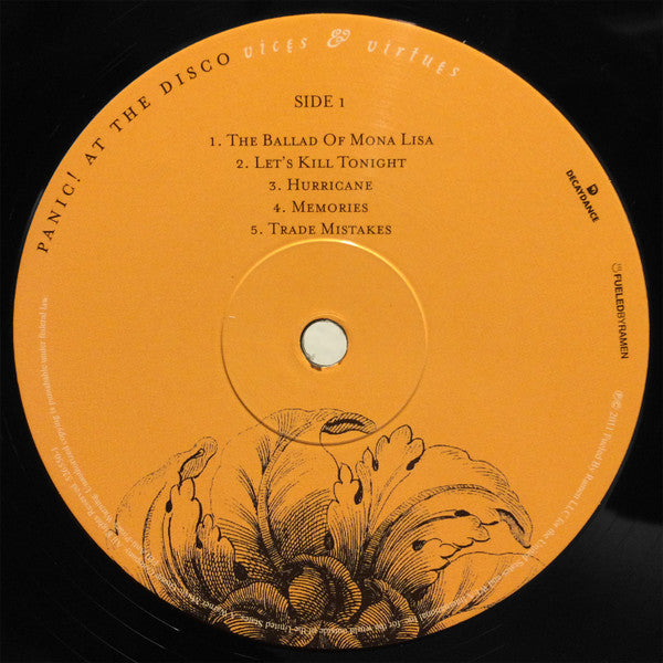 Panic! At The Disco - Vices & Virtues - VG+ LP Record 2011 Decaydance Fueled By Ramen USA Vinyl - Alternative Rock / Pop Punk / Emo / Pop Rock - Shuga Records