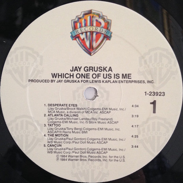 Jay Gruska – Which One Of Us Is Me - Mint- LP Record 1984 Warner Original Vinyl - Soul-Jazz / Funk / AOR - Shuga Records