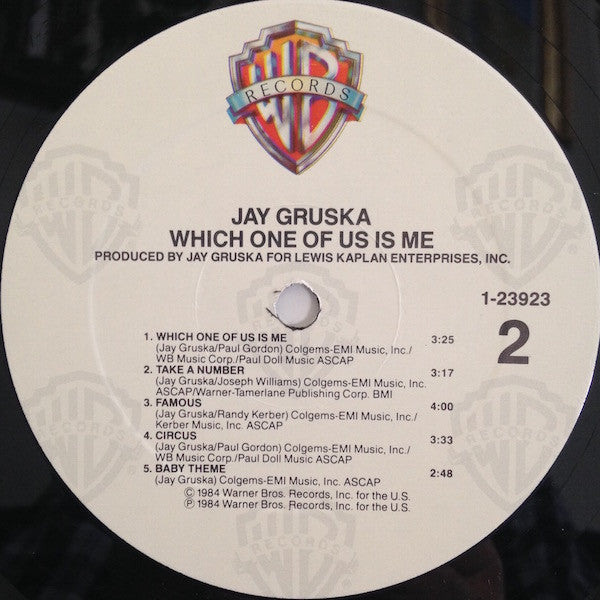 Jay Gruska – Which One Of Us Is Me - Mint- LP Record 1984 Warner Original Vinyl - Soul-Jazz / Funk / AOR - Shuga Records