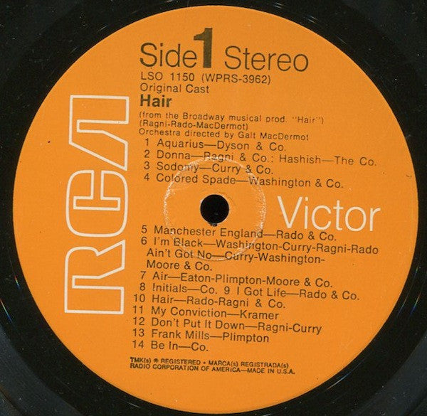 Various - Hair - The American Tribal Love-Rock Musical (The Original Cast Recording) - VG+ LP Record 1971 RCA USA Vinyl - Musical / Broadway / Psychedelic Rock - Shuga Records