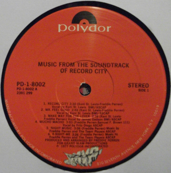 Various - Music From Record City - Mint- (VG+ cover) LP Record 1977 Polydor USA Original Vinyl - Soundtrack / Disco / Funk